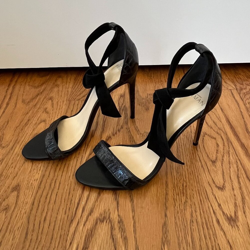 Alexandre Birman Clarita Embossed Leather and Suede Sandals -  IT 37 US 7